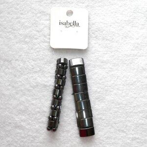 2PC Magnetic Hematite Beaded Stretch Bracelet Set